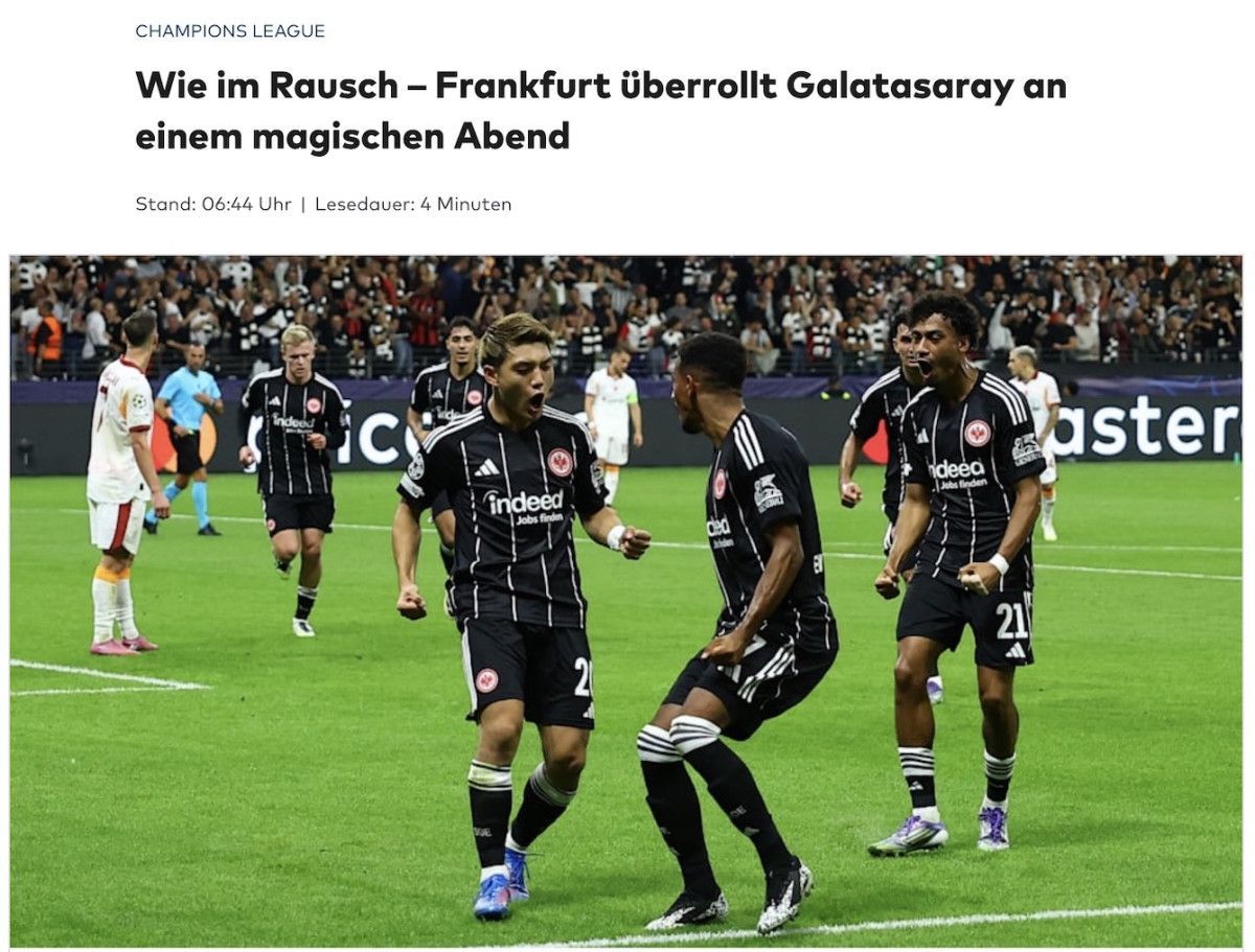 Galatasaray’ın Şampiyonlar Ligi Macerasında Frankfurt’a Karşı Başarısız Yarı, Avrupa Basınında Yankılar